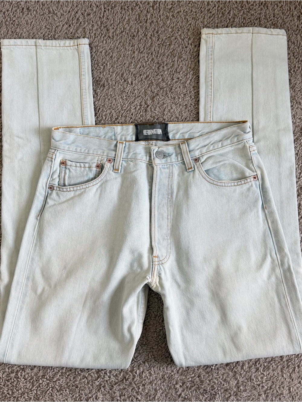 Reformation x Levis 5 Pocket Light Denim Jeans